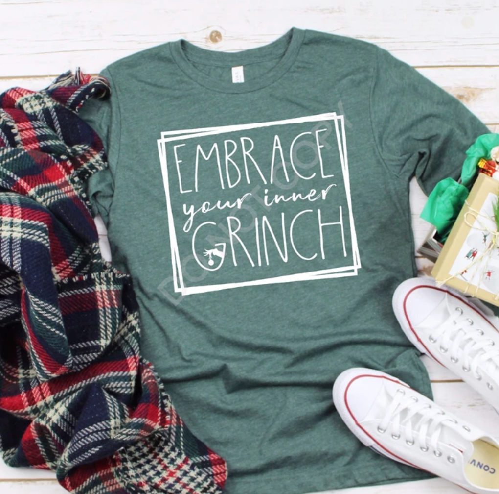 Our Ranch Life Designs Embrace Your Inner Grinch Long Sleeve Shirt Funny Christmas T Shirt Graphic T Graphic Tee Winter Shirts for Her