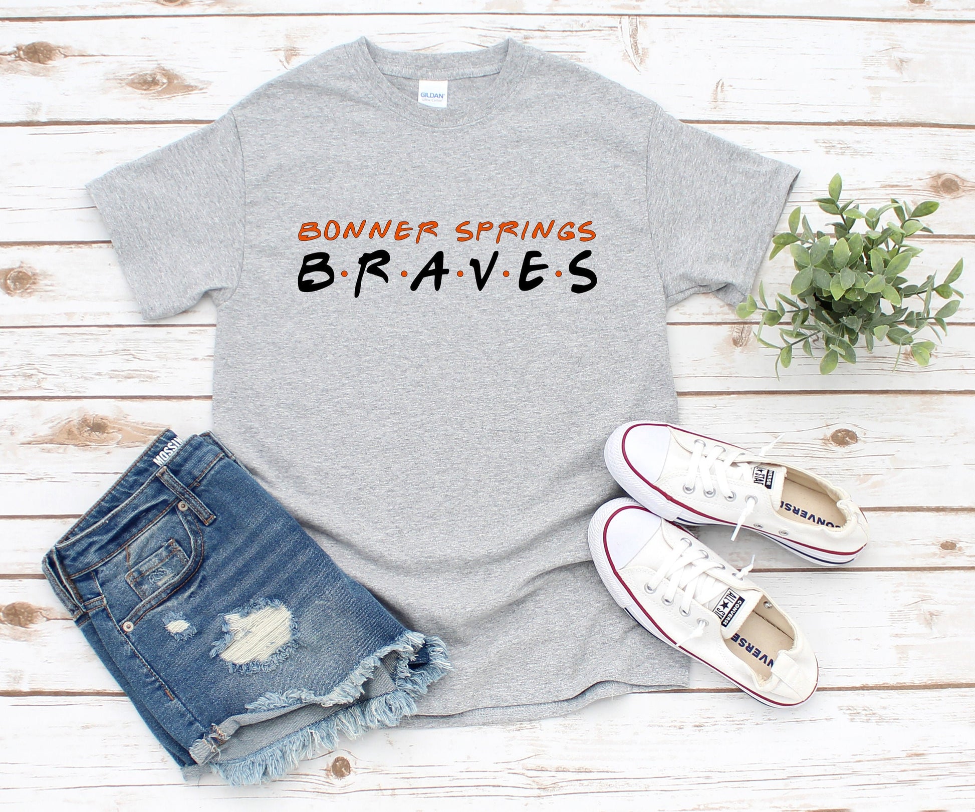 Our Ranch Life Designs Bonner Springs Braves Shirt | Braves T-shirts for Her | Graphic Tees | Braves T Shirts for Him | Bshs Braves Shirts Red / Adult XL